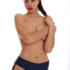 Tiara Galiano dark blue swim bottom in light polyamide-Lycra, running through a fuller plus size range for easy comfort.