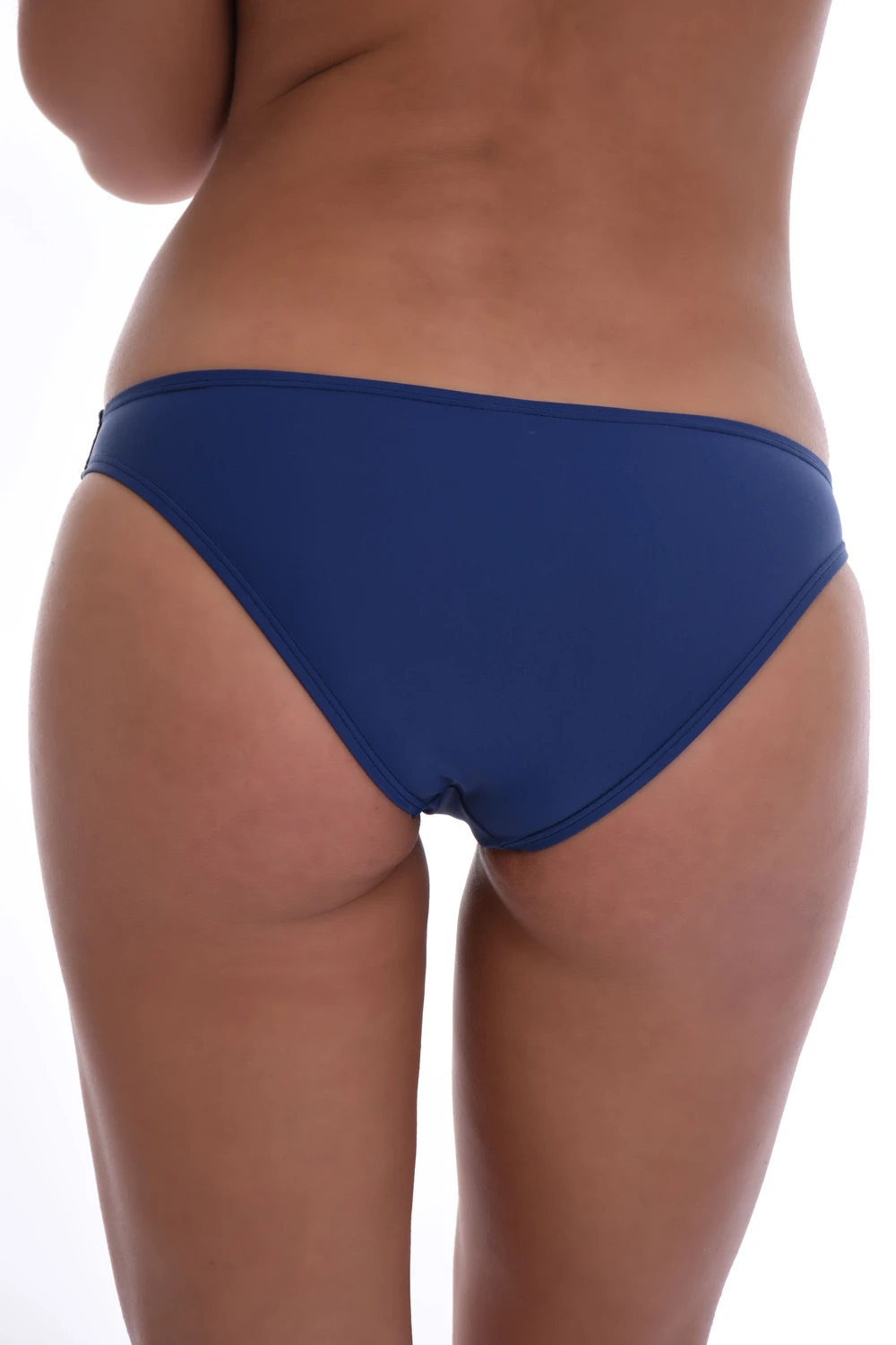 Tiara Galiano dark blue swim bottom that pulls on with no ties, light and quick-drying and smooth against the skin.