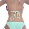 Watercolor floral triangle bikini top with unpadded cups, slim neck ties and a tie back.