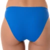 French blue high-rise leg swim bottom with cheeky back, light stretchy quick-drying fabric for swimming and sunbathing.