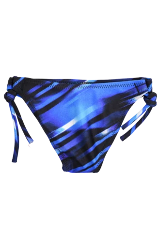 Cobalt brushstroke girls' swim bottom with adjustable side ties, soft light quick-drying polyamide for the pool or beach.