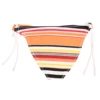 Rainbow-stripe girls' swim bottom with white adjustable side ties, soft lightweight polyamide for the pool, beach or garden.