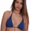 Classic string triangle bikini top in solid navy, light and quick-drying for easy tanning and swimming.