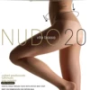 Sheer 20 denier OMSA Nudo tights in black with a barely-there second-skin effect and cotton gusset, made in Italy.