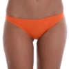 Solid orange pull-on bikini bottom with a cheeky back, comfortable close fit for long days outdoors.