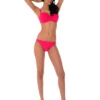 Solid pink bikini bottom with standard bikini coverage in lightweight quick-drying polyamide.