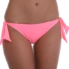Tiara Galiano clean true pink swim bottom in light smooth Italian fabric, a cheerful statement-tie pick for sunbathing.