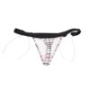 Soft tartan-check swim thong with a low minimal cut and white tie sides, stretchy quick-drying polyamide.