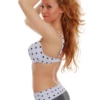 Polka-dot bikini bottom with standard coverage in quick-drying polyamide for fuller busts set.