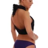 Mid-tone purple swim bottom with adjustable slim side ties, smooth stretch fabric with a quick dry.