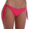 Raspberry cheeky Brazilian bikini bottom with a cheeky back and bow ties at each hip that set the fit.