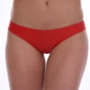 Red Brazilian thong bottom in a clean classic red that holds its own in full sun, a bold flattering pick.