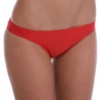 Classic red pull-on swim bottom with no ties that stays put, stretchy quick-drying fabric for long beach days.