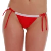 Lively red string thong swim bottom from Tiara Galiano, light and quick-drying for the pool or the beach.