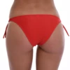 Bold red tie-side cheeky bikini bottom from the Tiara Galiano swim line, smooth and close-fitting.