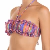Bandeau bikini top in polyamide with a row of ruffles along the band and a tie back, quick-drying and playful.