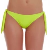 Signal yellow Brazilian tie-side bikini bottom with a V-shaped back and bow ties at each hip.
