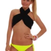 Tiara Galiano signal yellow swim bottom in light polyamide-Lycra with the stretch to sit close and a quick dry.