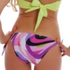 Tiara Galiano swirl-print swim bottom with a vivid painterly print, light smooth Italian fabric and bow ties at the hips.