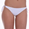 Low-front thong swim bottom in stretchy polyamide-Lycra with adjustable side-tie cords.