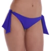 Tiara Galiano French blue Brazilian swim bottom with bow-tie hips, a soft mid-tone blue that reads calm.