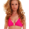 Triangle bikini top in polyamide with slim halter neck ties and a tie-back band for an adjustable summery fit.