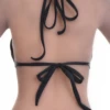 Triangle bikini top in polyamide with a tie-back band and adjustable coverage, a soft draped string shape.