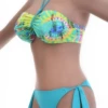 Turquoise bikini bottom with adjustable side ties and standard coverage in quick-drying fabric.