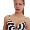 Underwire bikini top in polyamide with a hook-and-eye back and supportive D-cup build for a secure shaped fit.
