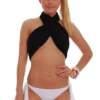 Tiara Galiano white swim bottom in light polyamide-Lycra that stretches with you and dries quickly out of the water.