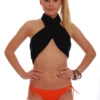 Women's statement orange cheeky-cut bikini bottom from the Tiara Galiano swim line, sizes S to 2XL.