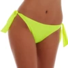 Signal yellow bikini bottom that ties into bold bows at each hip, with a moderate front and cheeky back.