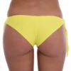 Women's yellow cheeky Brazilian bikini bottom with a cheeky back and bow ties at each hip in light polyamide-Lycra.