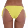 Yellow bow-tie bikini bottom with wide bows at each hip, moderate front and cheeky back in stretch polyamide-Lycra.